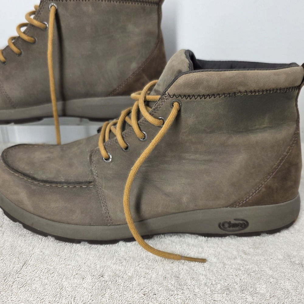 Chaco Brio Moc Toe Men's Size 11.5 Casual Lace-Up Leather Boots Brown J150179 - Picture 8 of 16